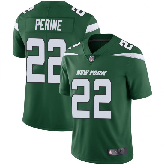 Men's New York Jets #22 La'Mical Perine Green Vapor Untouchable Limited Stitched Jersey
